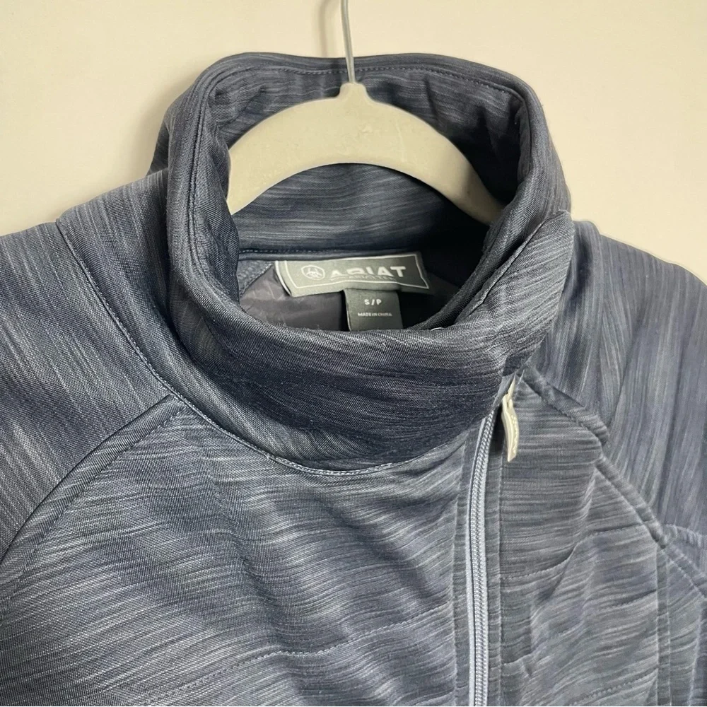 ARIAT vanquish full zip grey/blue jacket with ariat tek, size small - Picture 6 of 11